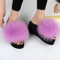25 Colors Women's Furry Slippers Ladies Cute Plush Fox Hair Fluffy Slippers Women's Fur Slippers Summer Warm Slippers for Women - Image 4