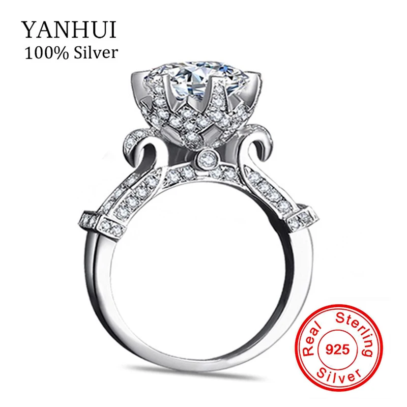 

100% Pure 925 Sterling Silver Rings Set Real 1 Carat SONA CZ Diamant Engagement Ring Solid Silver Wedding Rings for Women SJ2902