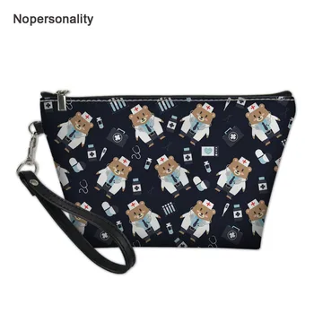 

Nopersonality Cute Nurse Bear Print Women Cosmetic Bags Makeup Pouch Travel Ladies Make Up Bag Organizer Female Make Up Bags
