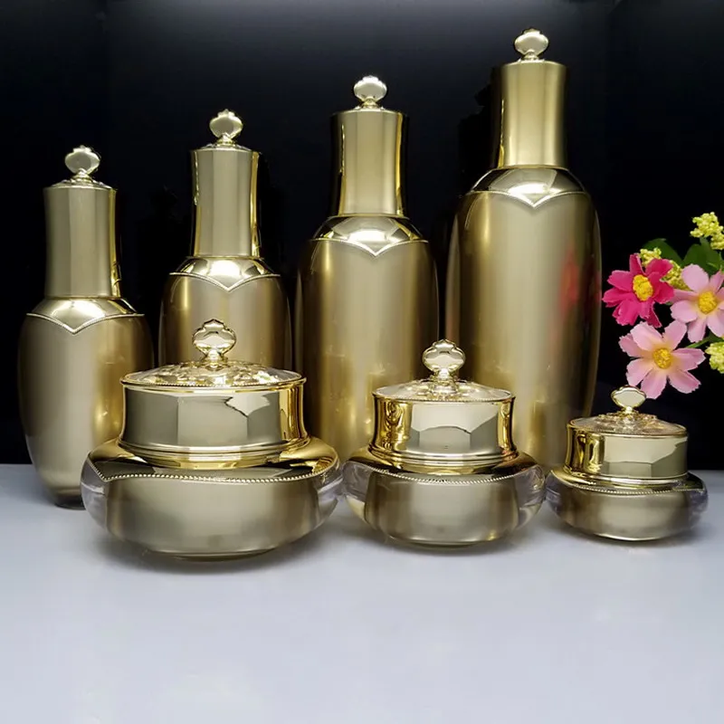 

5 10 15 20 30 50 g Crown Shape Cream Jar 20 30 50 80 100 ml Acrylic Airless Pump Lotion Bottle Empty Cosmetic Packing bottles