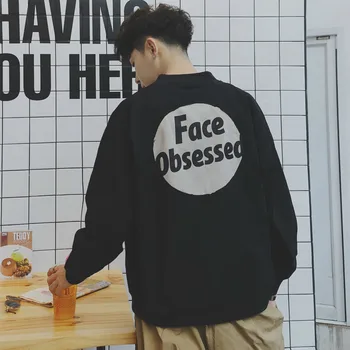 

2019 Men's Fashion Hip-hop Hot Autumn And Winter Dress One Fund Leisure Time Simple Easy Jacket Pure Cotton Student Loose Coat