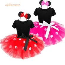 Платье-пачка «Моана» с Минни Маус для маленьких девочек, с ушками на голову, карнавальные вечерние костюмы, нарядный костюм, одежда для балета, сцены, танцев