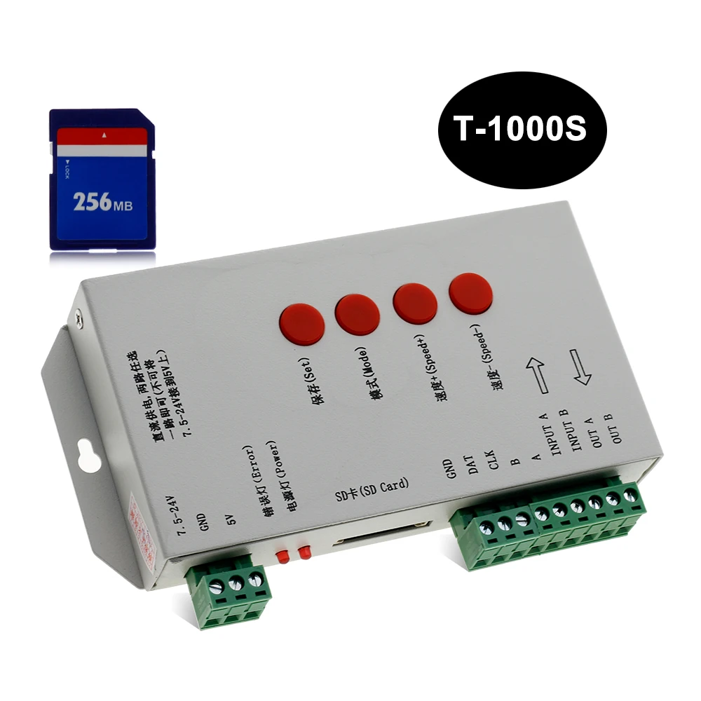 K-1000C/T-1000S светодиодный контроллер пикселей для IC WS2812B, WS2811, APA102, SK6812, 2801 светодиодный контроллер 2048 пикселей DC5-24V