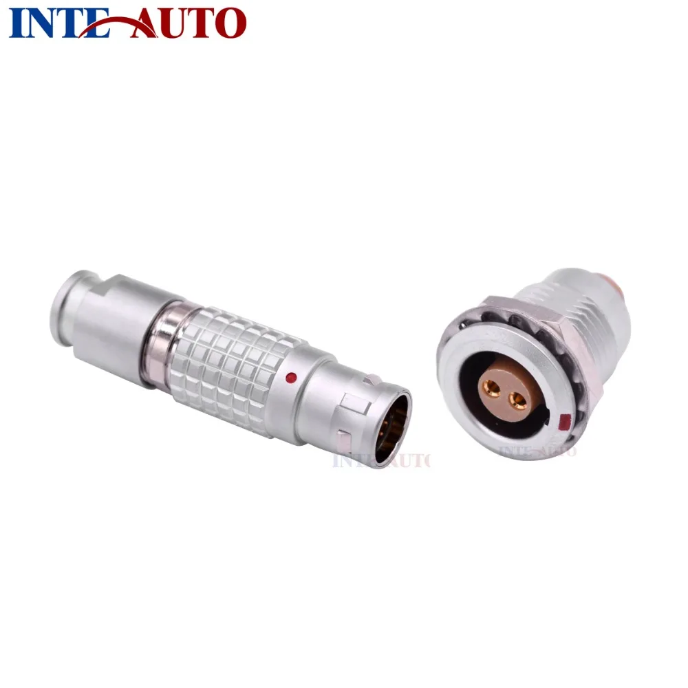 Koop LEMOs Connector, 2 pins mannelijk naar adapter Circulaire metalen push pull plug bakje, Equivalent FGG.0B. 302 EGG.0B. 302