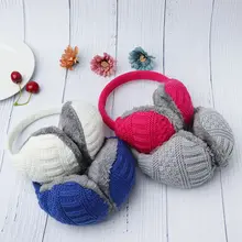 Новые женские мужские наушники, зимние наушники, теплые наушники, повязка на голову, унисекс, круглые наушники, вязаные плюшевые