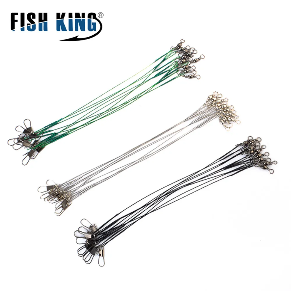 

10pcs/lot Fishing Wire STEEL Line Leash Lure Fishhook Line Suitable for a variety of occasions 3colors 15cm 20cm 25 cm 30cm
