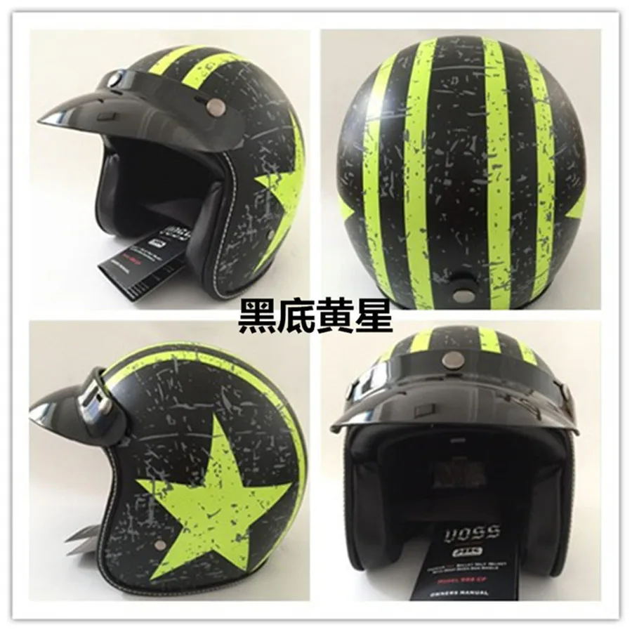 moto rcycle шлем jet винтажный шлем с открытым лицом Ретро 3 casco moto capacete Ретро moto cross moto rcycle DOT approved