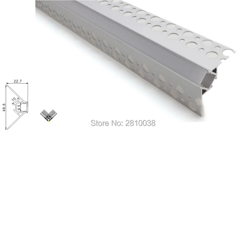 100X2 м комплектов/много шайбы стены светодио дный свет ленточный распылитель Канал Большой V алюминиевый профиль светодио дный корпус для