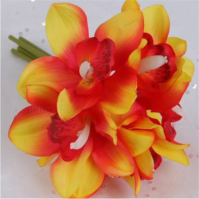 Buy 3 Bouquets/lot Silk Orchid Artificial