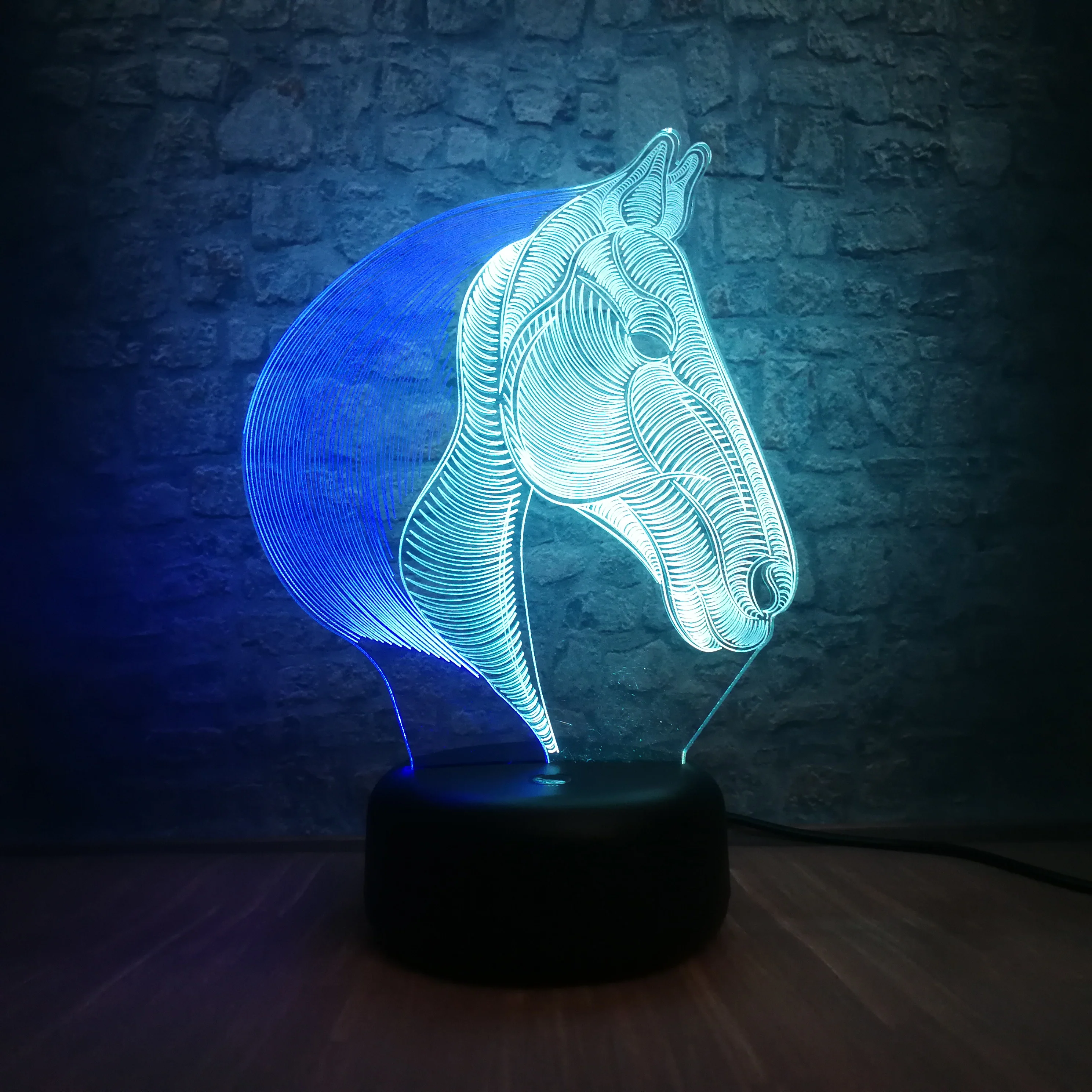 Смешанные цвета 3D лампа ночник животное лошадь детский Декор проекционный светодиодный настольный светильник Lava Luminaria светильники стол Lamparas