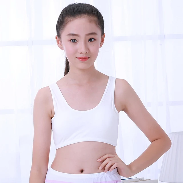 Young Girl Training Bra Solid White Color Cotton Training Bra With
