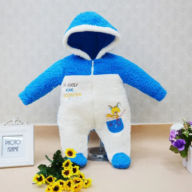 Christmas coral fleece baby One piece bodysuit clothes winter boys