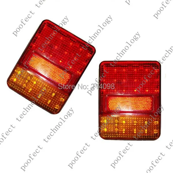 

one pair E-mark 12V LED tail light boat trailer truck ute cavaran rear combination lamp with reflector