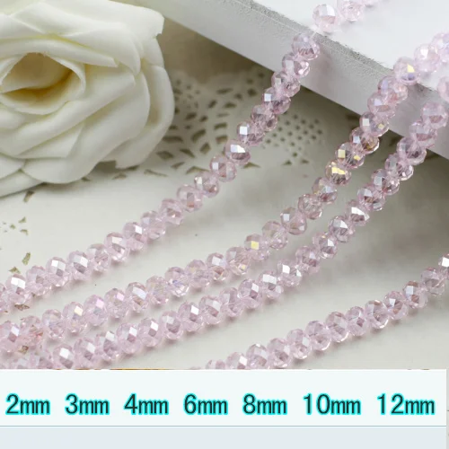 

5040 AAA Top Quality Light Pink AB Color Loose Crystal Glass Rondelle beads.2mm 3mm 4mm,6mm,8mm 10mm,12mm Free Shipping!