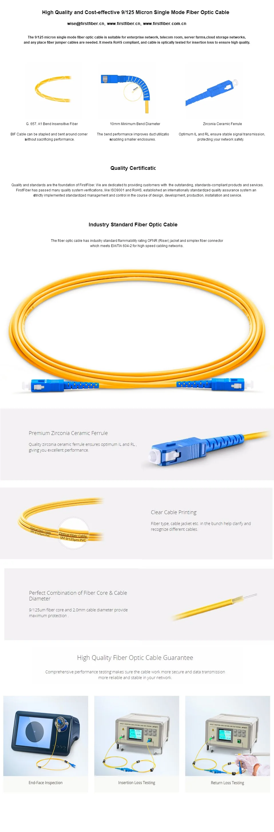 FirstFiber 1 м 50 шт. sc upc к sc upc G657A волоконно-оптический кабель, перемычка, патч-корд симплексный 2,0 мм SM изгиб нечувствительный