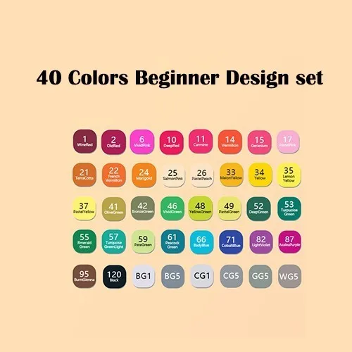 Сенсорный экран Цвет 30/40/60/80/168 Цвет маркер для рисования набор двуглавый художественный эскиз жирной на спиртовой основе маркеры для анимации Manga - Цвет: 40 Beginner set