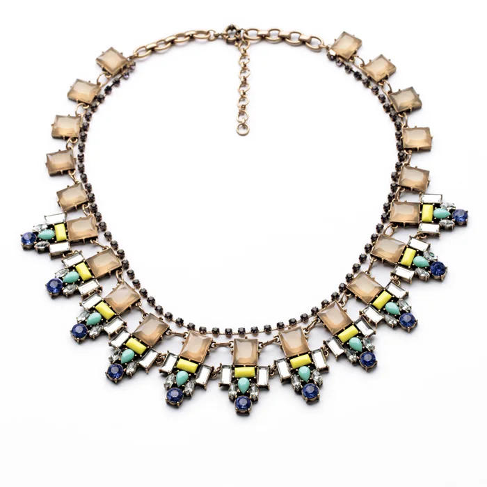 

N00877 Fashion Costume Jewelry Vintage Gold Color Rhinestone Claw Chain Smoke Women Wholesale Statement Choker Necklace