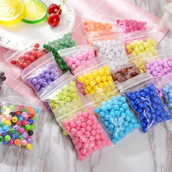 

8mm Plastic Acrylic Chunky Beads Smooth Round Loose Spacer Beads For Jewelry Making Bracelet Jewelry Findings DIY Accessories