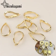 6 adet/grup 37*20mm Çinko Alaşım Altın Bozuk Içi Boş Su Damlası Charms Bağlayıcı Konektörü DIY Takı Küpe aksesuarları