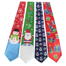 Печатных Рождество Галстук 140 см зеленый дерево модный галстук красный Санта Клаус Снежинка средства ухода за кожей Шеи для фестиваля