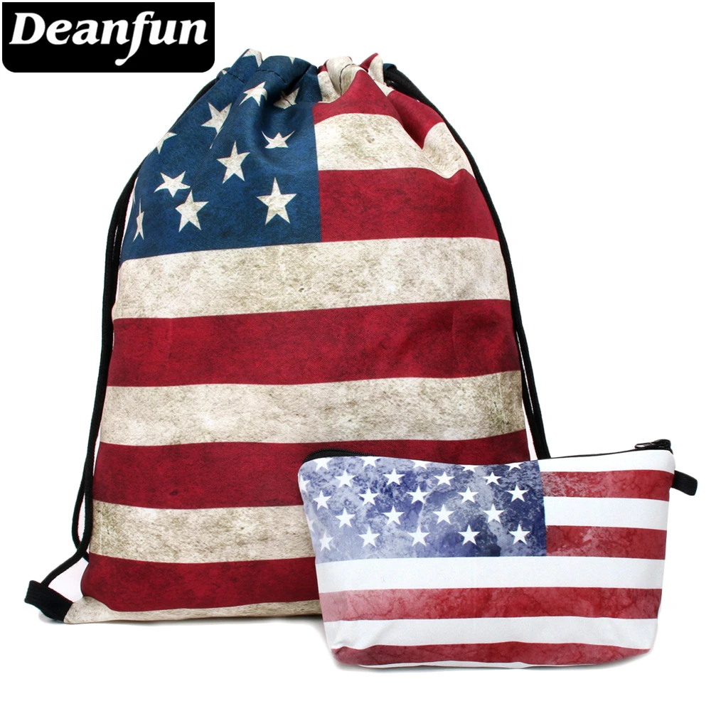 Deanfun из 2 предметов Для женщин Многофункциональный Drawstring сумка флага звезды Мода для путешествий 005