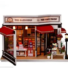 DIY торт рождество дом miniatura Кукольный Миниатюрный Модель Строительство наборы деревянный игрушечная мебель Париж багет подарок на день рождения