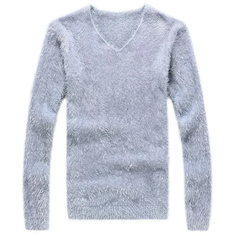 C1304-2 осень и зима мужской модный чистый цвет тонкий v-образный вырез вязаный теплый свитер дешево оптом