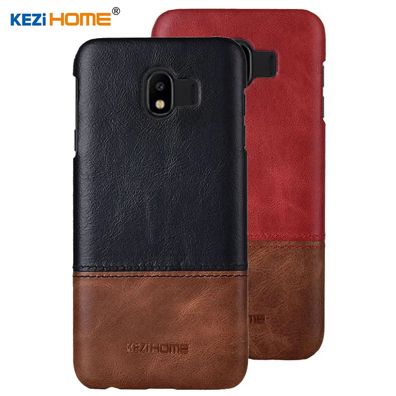 

Case for Samsung Galaxy J4 2018 KEZiHOME Luxury Hit Color Genuine Leather Hard Back Cover For Samsung J4 J400 J400F Phone cases