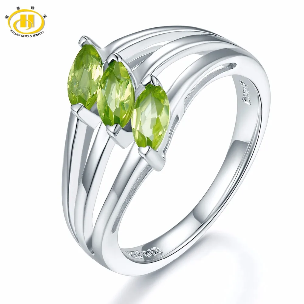 Hutang Stone Jewelry 0.84ct Natural Gemstone Peridot Solid 925 Sterling Silver Leaf Ring Fine Jewelry Best Gift For Women's Gift Hutang Stone Jewelry 0.84ct Natural Gemstone Peridot Solid 925 Sterling Silver Leaf Ring Fine Jewelry Best Gift For Women's Gift