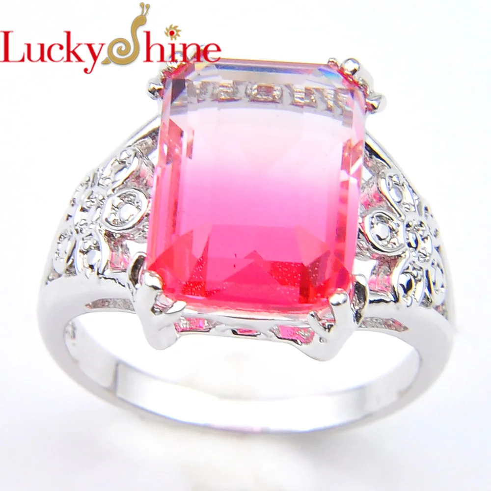 LuckyShien High Quality Jewelry Rectangle Lovely Style BI COLORED