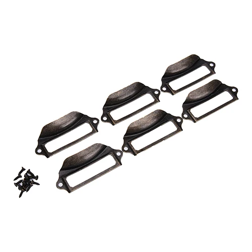 6pcs Handle File Name Card File Handles Label Hold Antique