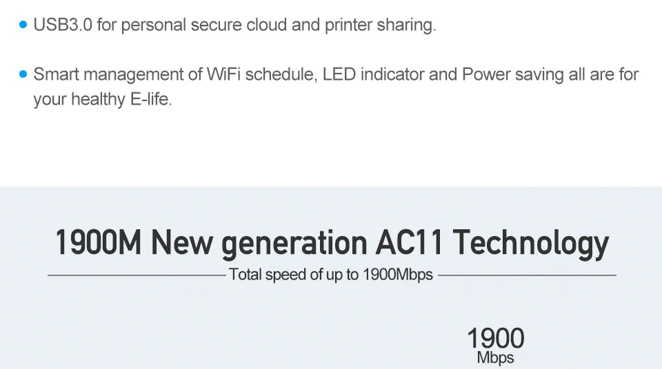 Tenda AC15 1900 Мбит/с Гигабитный беспроводной Wi-Fi роутер и повторитель USB 3,0, Управление по стандарту cv6/DLNA/FTP/APP, английская/Русская прошивка