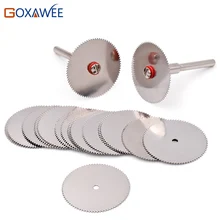 GOXAWEE Cutting Discs Rotary Tools Cutting wheel for Dremel Tools Accessories 10pcs dremel Discs with 2pcs Mandrels 22/25/32mm