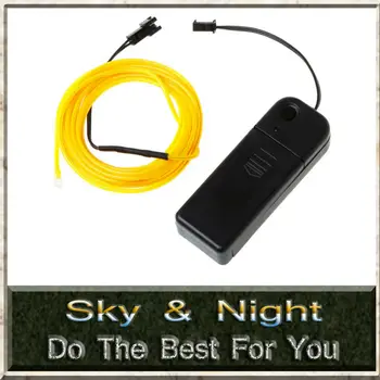 

Yellow 5M Flexible Neon Light EL Wire Rope Tube with Controller 10 colors free shipping