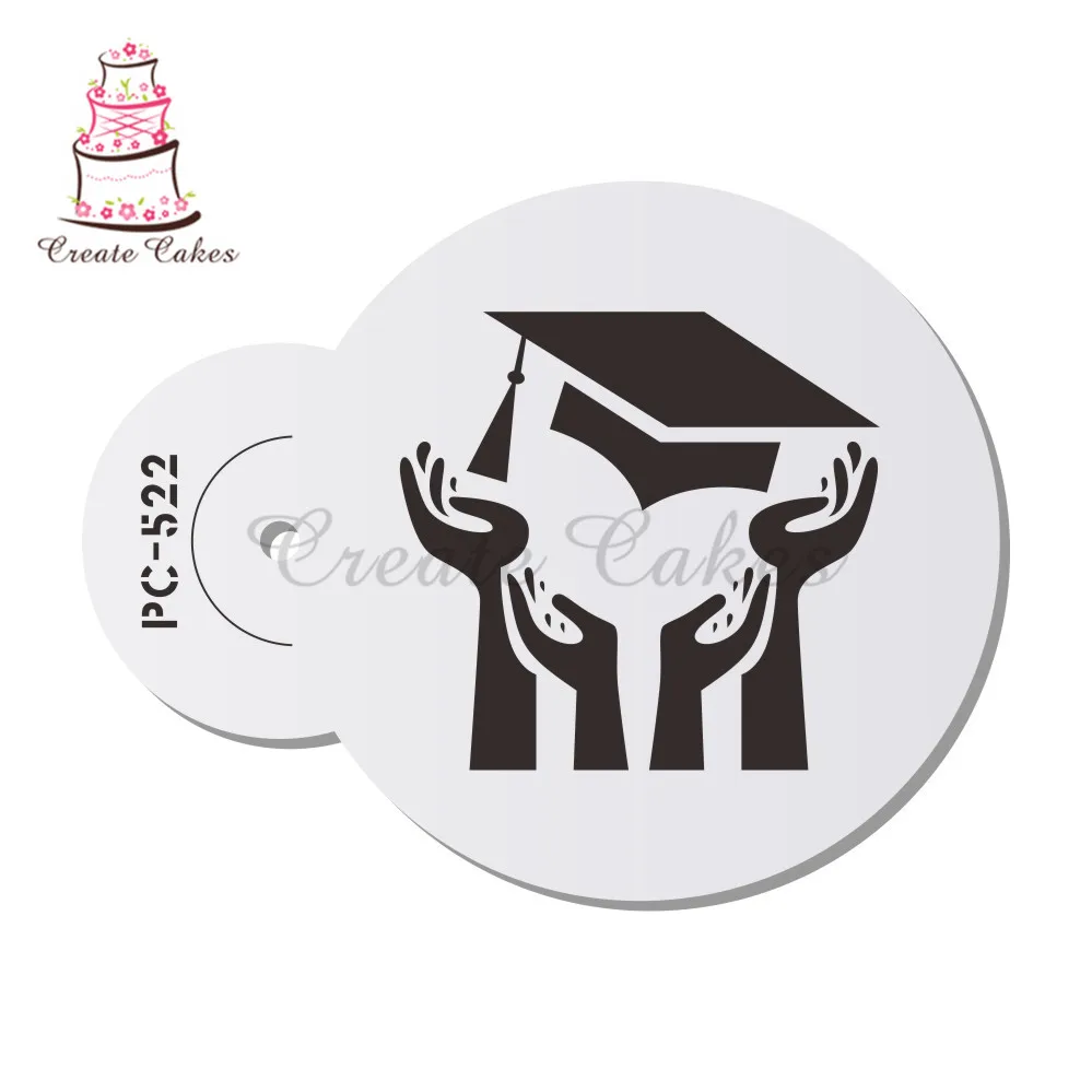 

Graduation Cap Design Cookie Stencil Graduate Stencils for Cupcake Decoration Chocolate stencils Cake Tool Cake Stencil