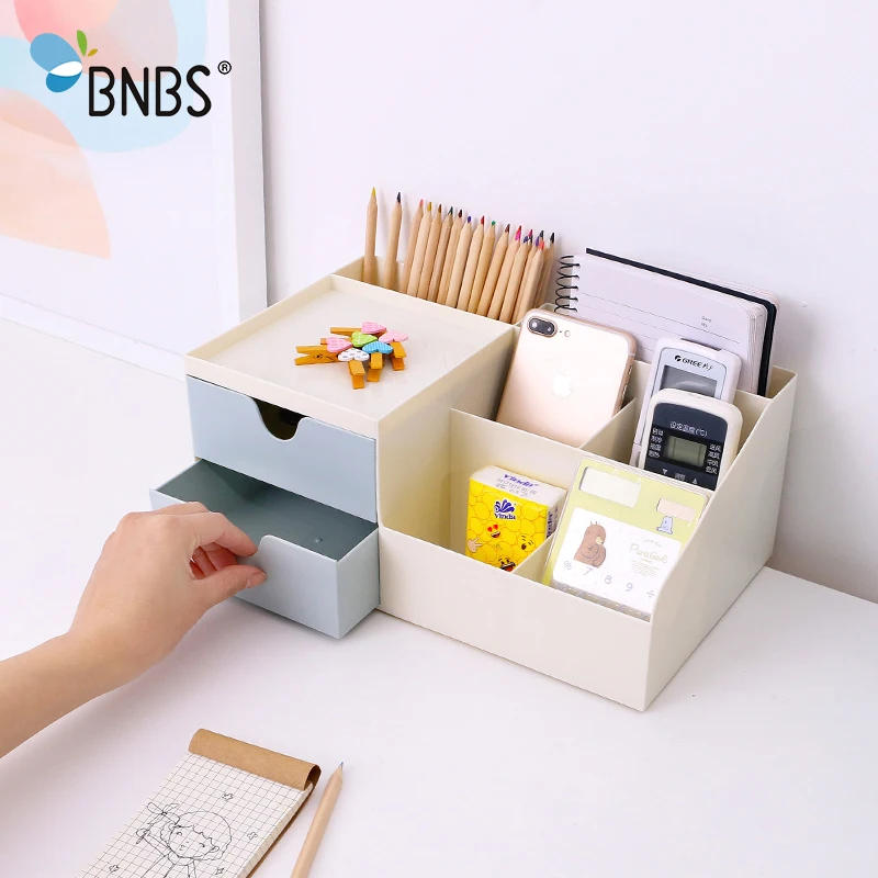 BNBS, офисные многофункциональные настольные хранилища для всяких мелочей, маленький ящичек, коробка-органайзер для макияжа и помады, пластиковый контейнер для бижутерии и косметики