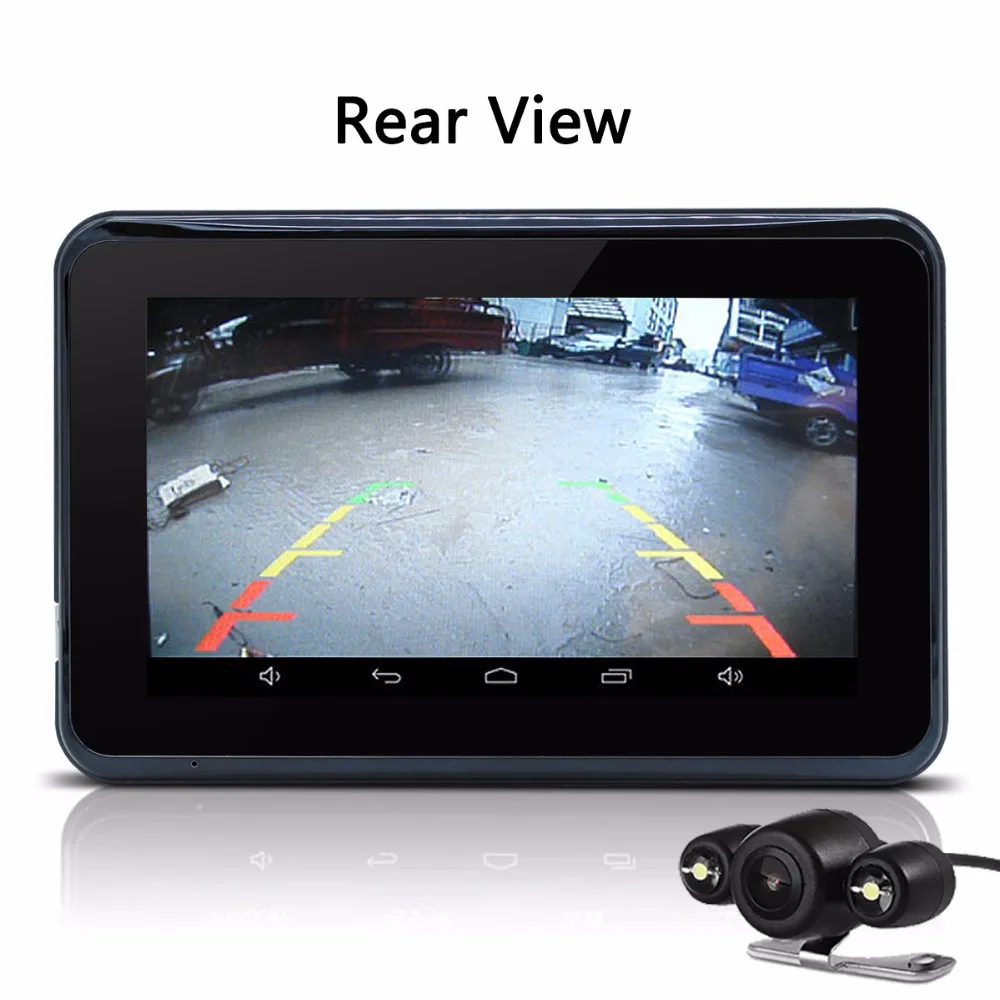 Новый 7 дюймов GPS навигация андроид радар детектор с DVR заднего вида автомобильный