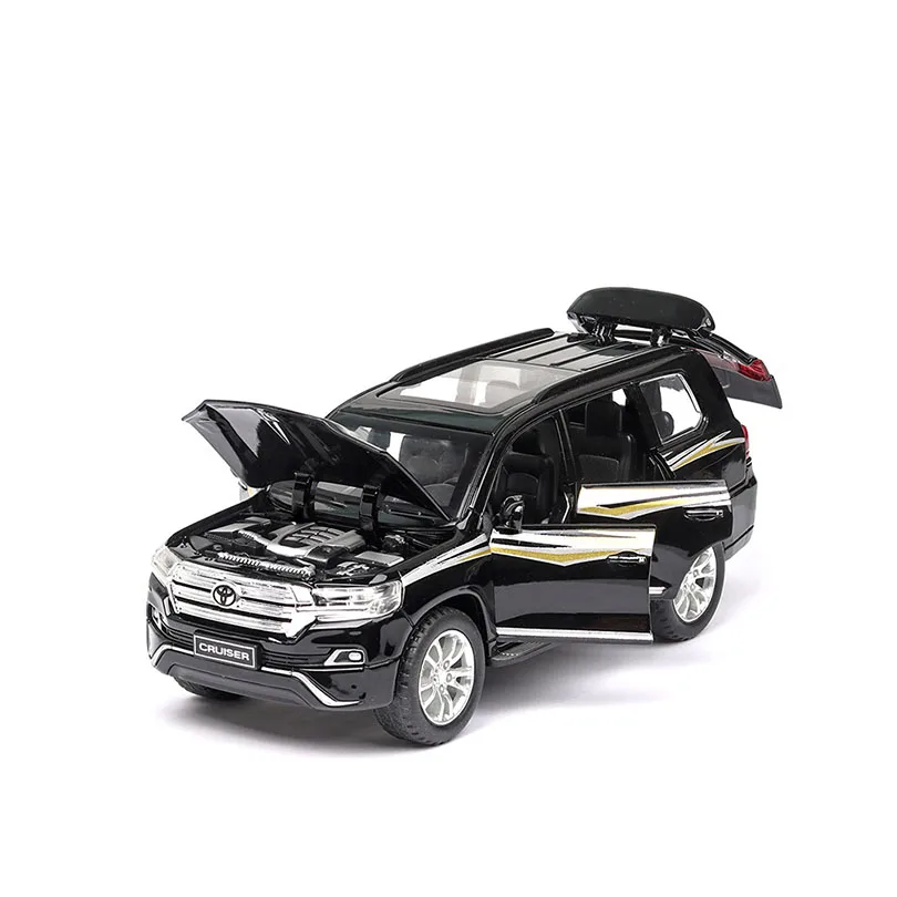 Beste 2019 nieuwe modellen 1 32 Landchur Land Cruiser Gesimuleerde Voertuig Model 6 Open Deuren, geluid en Licht Echo Functie Speelgoed Auto kids