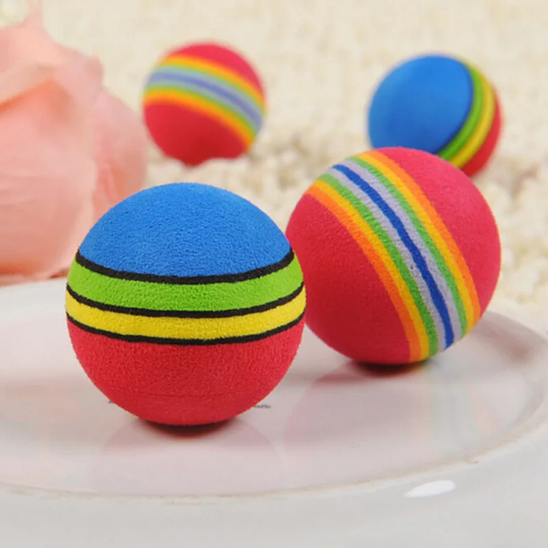 

Funny Pet Toy Baby Dog Cat Toys 3.5CM Rainbow Colorful Play Balls For Pets Products ceshi0915