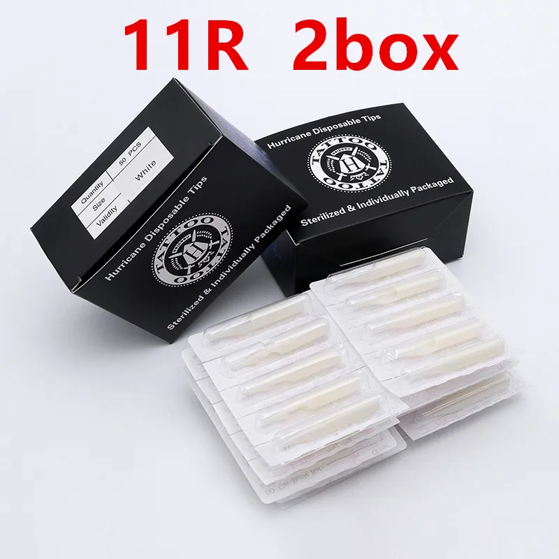 Tattoo Tips New 100pcs 11RT Round Tattoo Tips White Disposable Tattoo