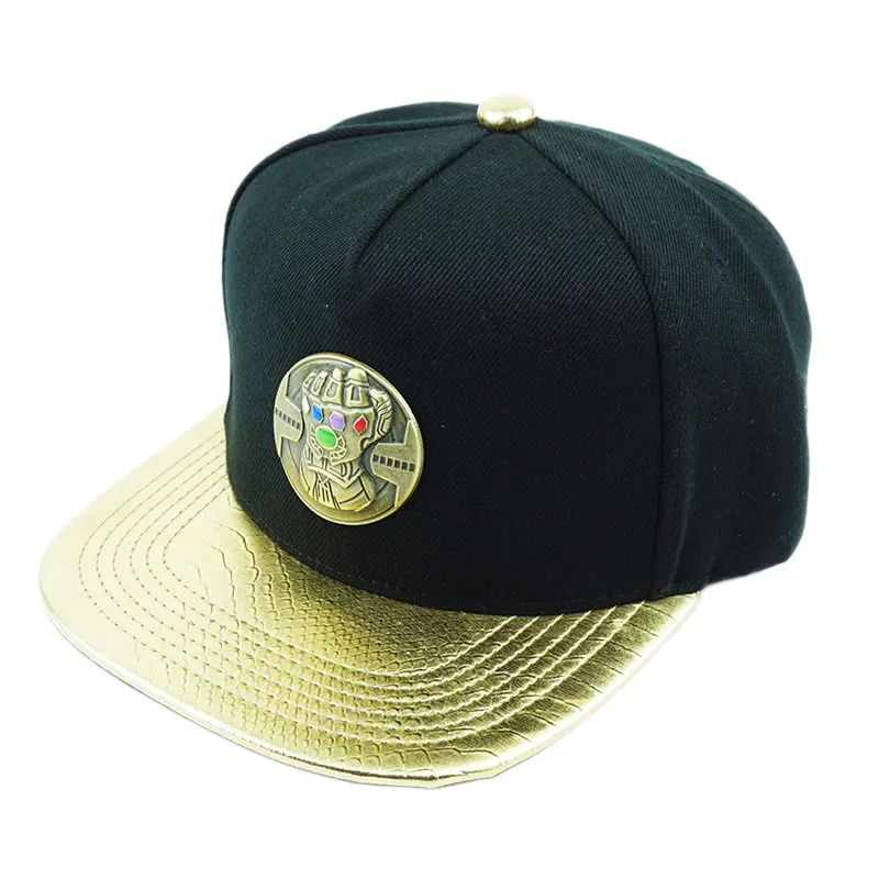

Avengers Infinity War Thanos Hat 3D Metal Logo Baseball Snapback Caps Adjustable Hip Hop Infinity Gauntlet Hats Accessories