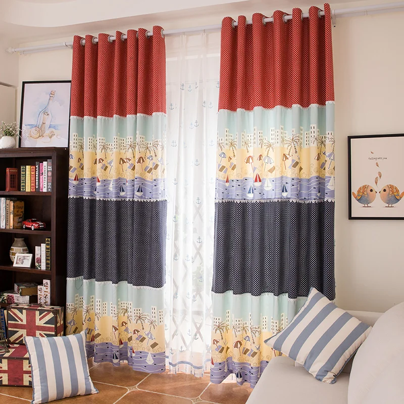

Free Shipping!The cartoon playful British cotton Curtain.