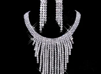 

5set/lot Crystal Rhinestone Necklace Earring Set for Fashion