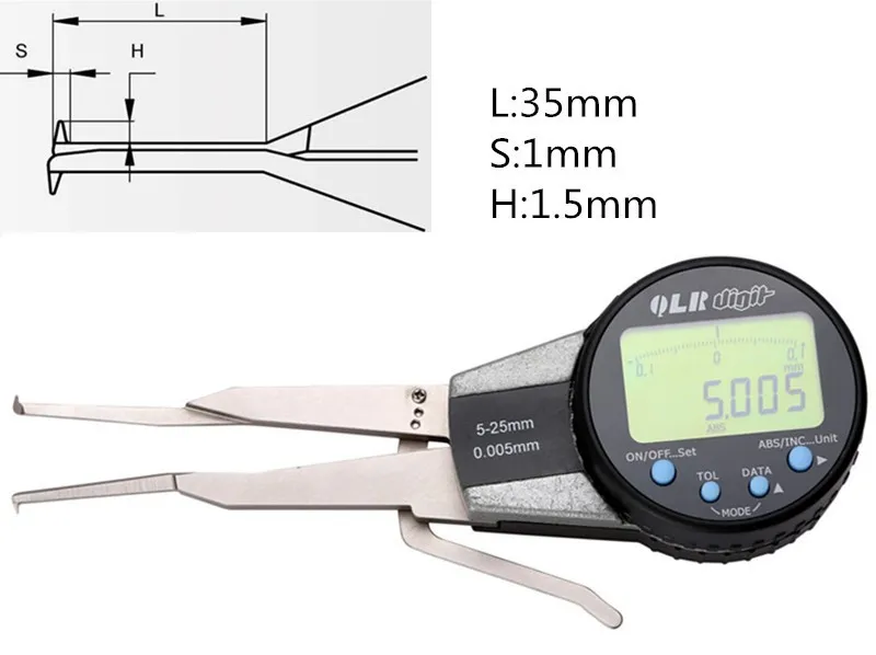 Цифровой Внутренний кронциркуль 5-25 мм/0,005 мм электронный датчик с поворотный диск измерительный диаметр паза Абсолютное измерение микрометр