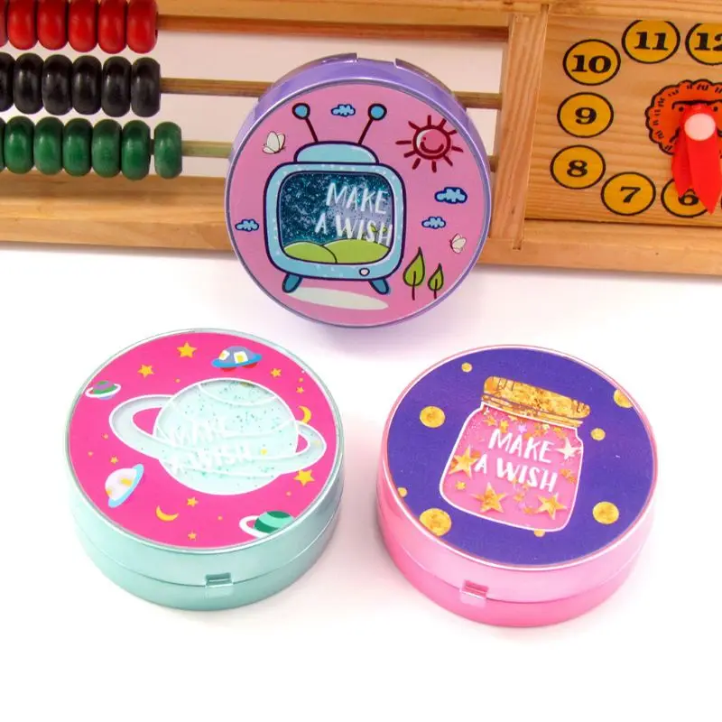 

Fashion New Design Women Girls Small Round Contact Lens Box Cute Travel Portable Case Eye Care Storage Container Random