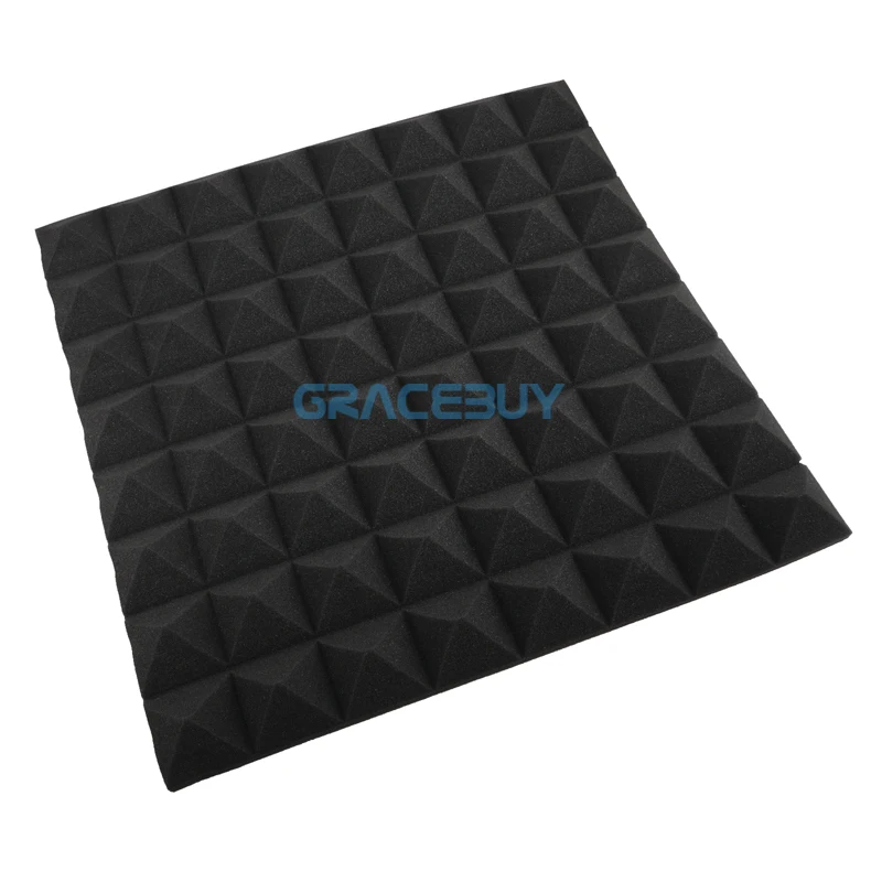 Acoustic Soundproofing Foam Black Pyramid Sound Reducing Material Sound