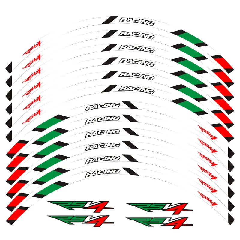 Новинка, высокое качество, 12 шт., подходят для мотоцикла, колеса, стикер, полоса, светоотражающий обод для Aprilia RSV4 R/RR RSV4 RF RSV4 RFW - Цвет: 6