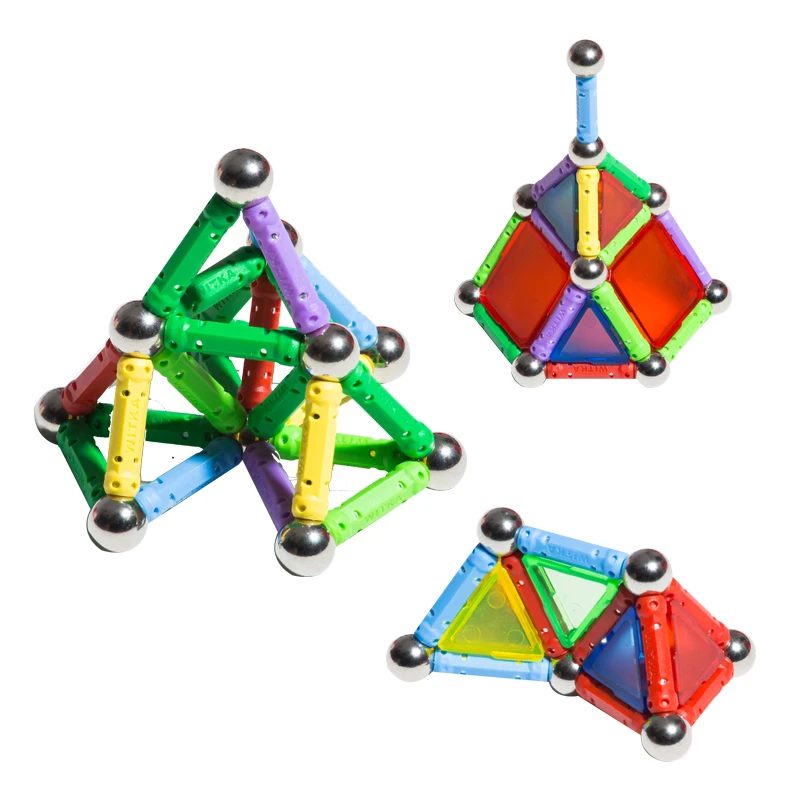 NEW Magnet Toy Bars Metal Balls Magnetic Building Blocks Construction Toys For Children DIY Designer Educational