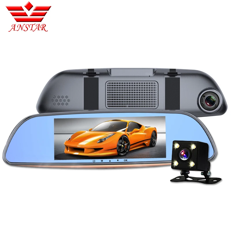 

ANSTAR New 6.86 Inch Big Screen Rearview Mirror Car DVR CAR Camera Video Recorder DVR Dual Camera Full HD 1080P Black Box