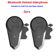 2 pçs motocicleta moto 1000m sem fio bluetooth capacete interfone comunication fone de ouvido com função fm BT-S3